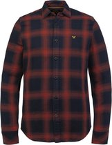 PME Legend Overhemd Twill Ruit Rood - maat XXL