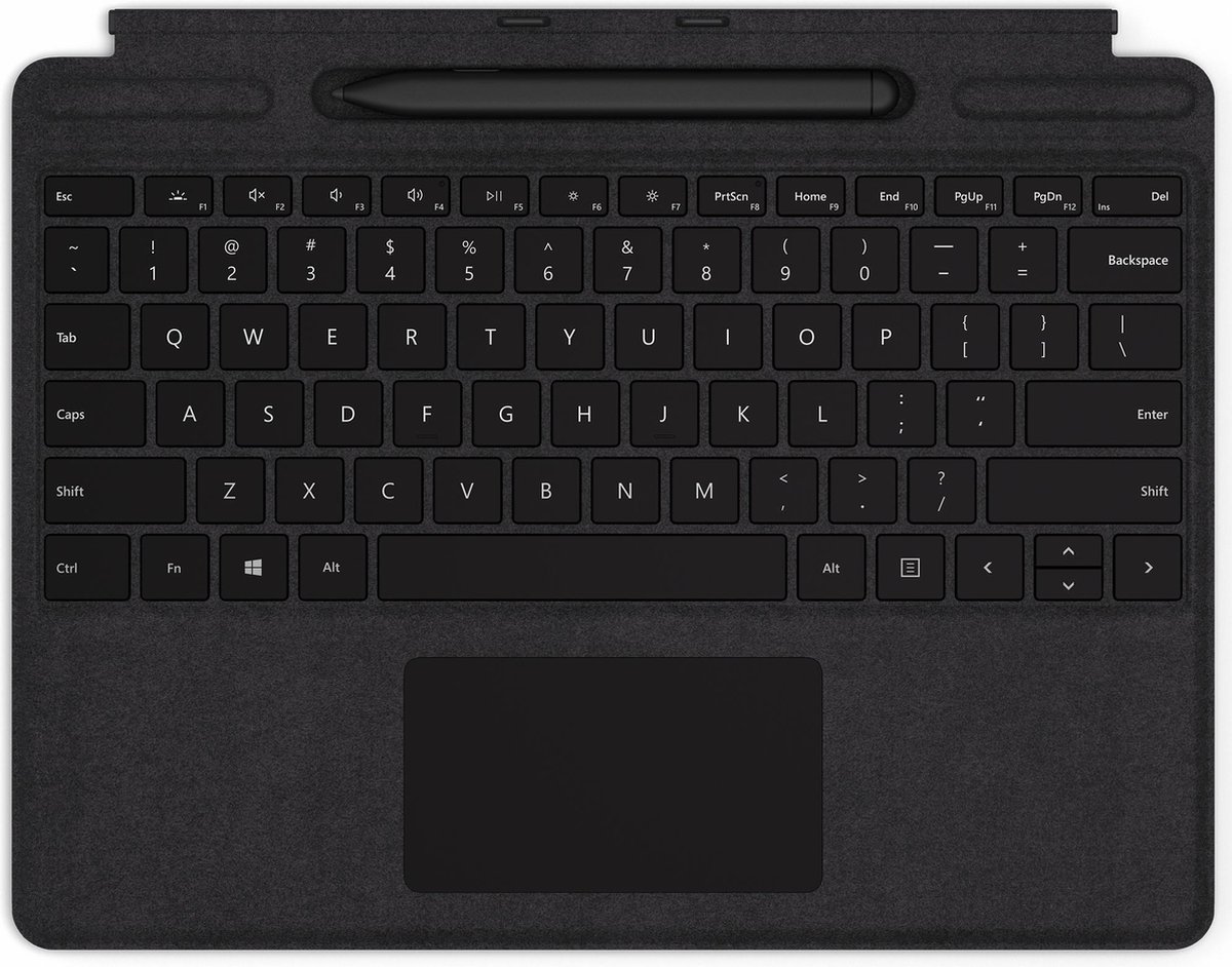Microsoft Surface Pro X Signature Keyboard with Slim Pen Bundle - Toetsenbord - met trackpad - backlit - Engels - zwart - commercieel - voor Surface Pro X