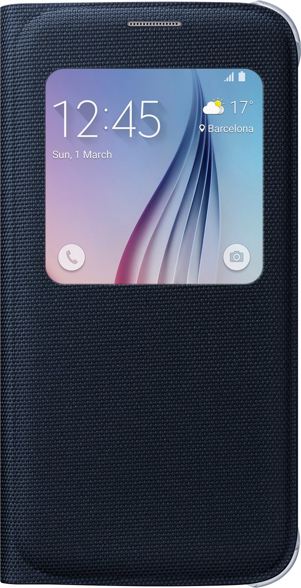 Samsung S-View Cover Canvas voor Samsung Galaxy S6 - Zwart