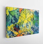 Canvas schilderij - Art abstract Background . Handmade Mono-print and painting on paper -     273048485 - 115*75 Horizontal