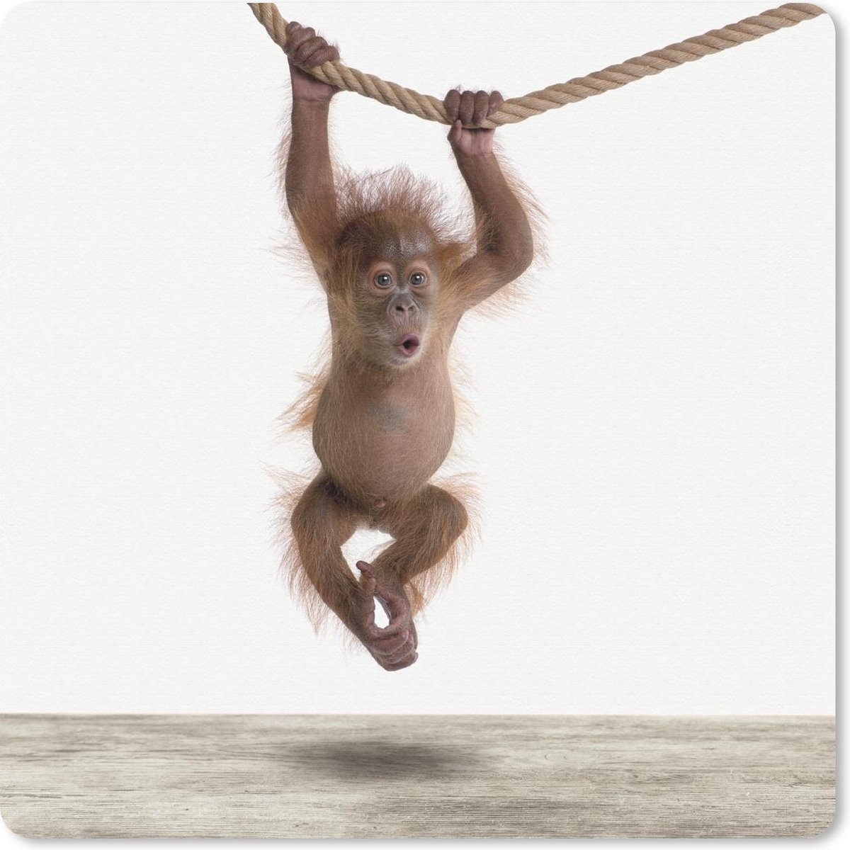 Muismat 30x30 cm - Mousepad Dieren - Oerang Oetan - Oranje - Muismatten