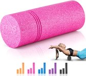 FFEXS Foam Roller - Therapie & Massage voor rug benen kuiten billen dijen - Perfecte zelfmassage voor sport fitness [Hard] - 40 CM - Rose