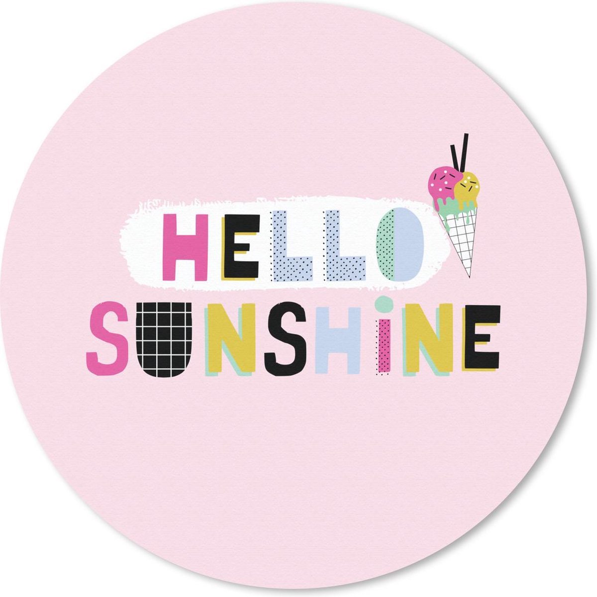 Muismat rond 50x50 cm - Mousepad Zomer - IJs - Quote - Ronde muismatten