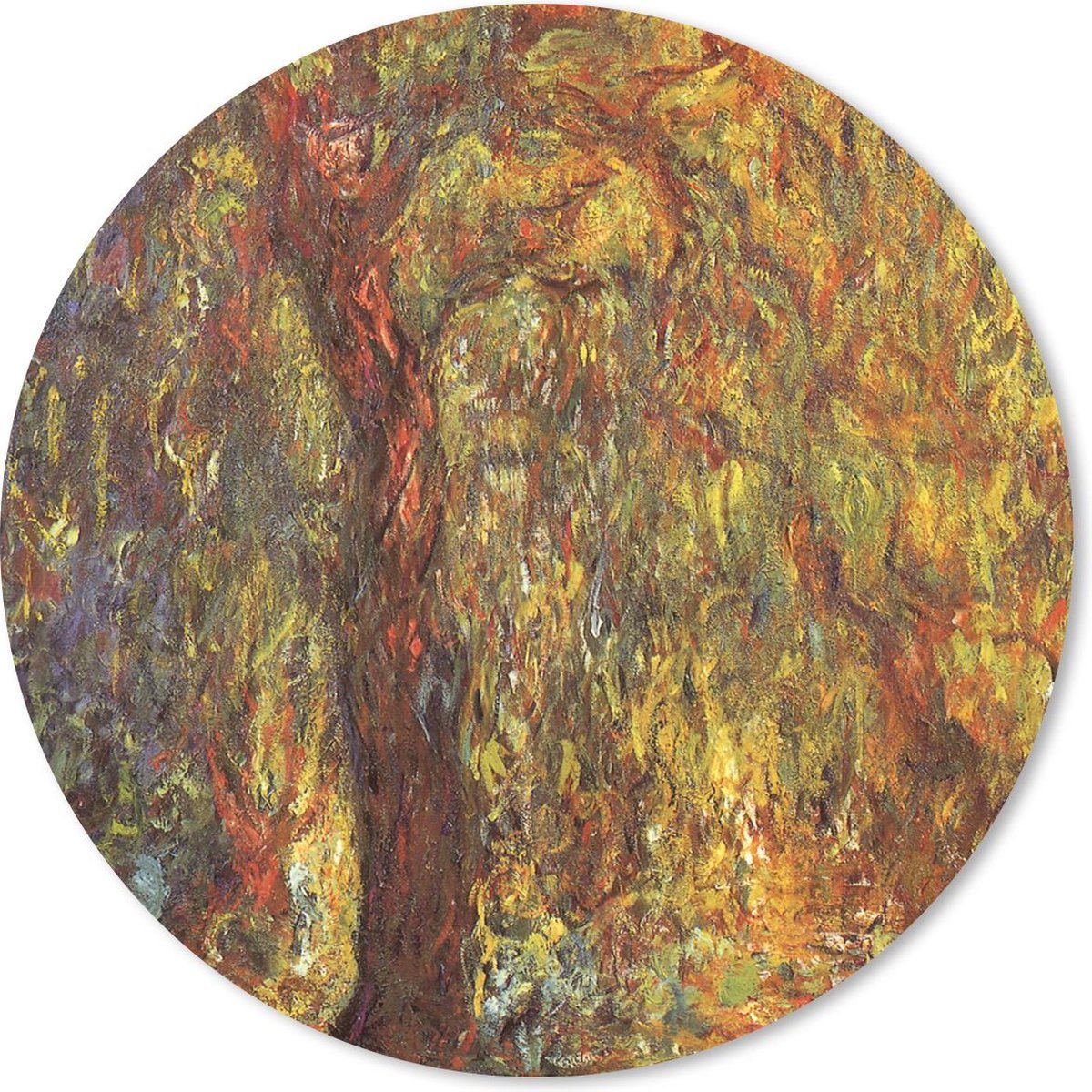 Muismat rond 40x40 cm - Mousepad Treurwilgen - Claude Monet - Ronde muismatten