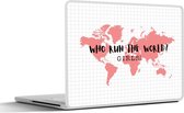 Laptop sticker - 14 inch - Wereldkaart - Spreuken - Beyoncé - 32x5x23x5cm - Laptopstickers - Laptop skin - Cover