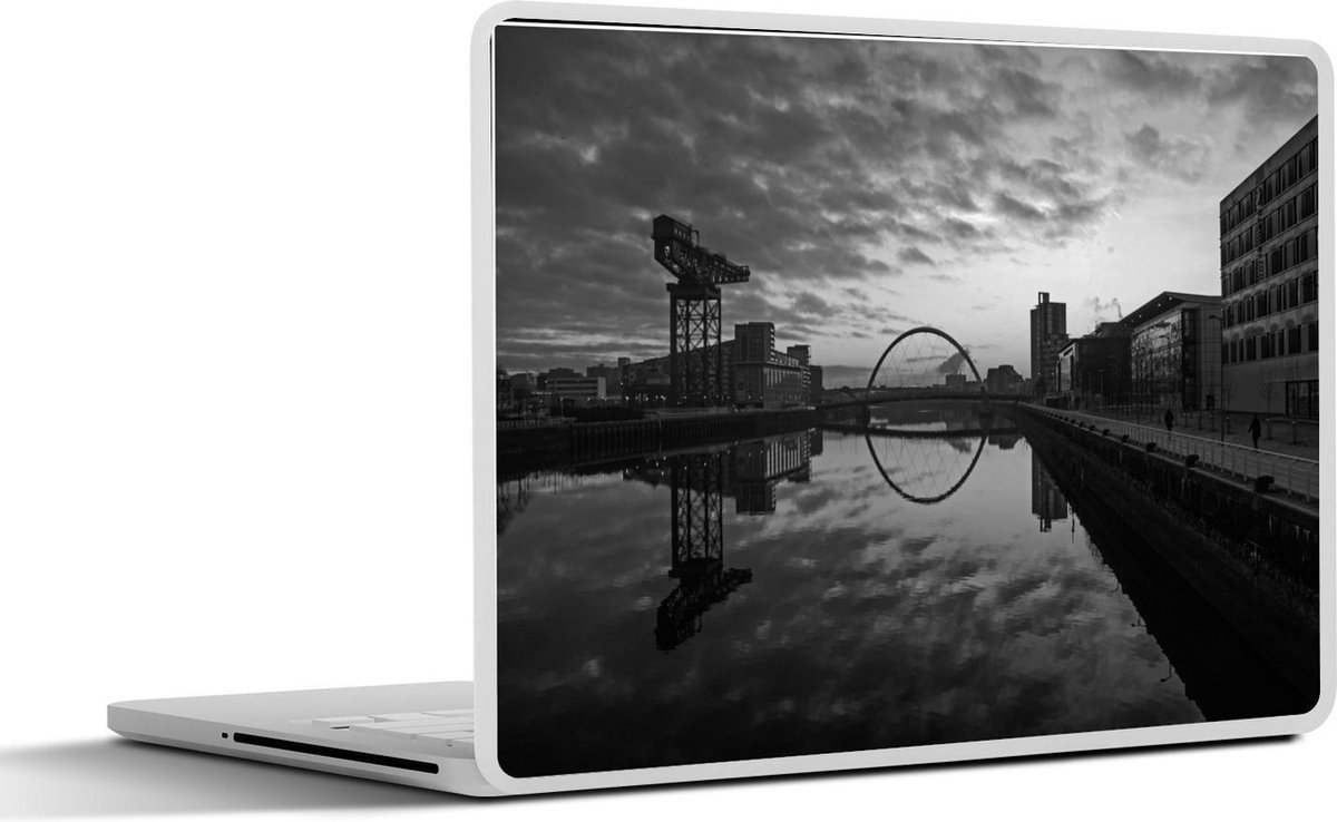 Afbeelding van product SleevesAndCases  Laptop sticker - 15.6 inch - Glasgow - Zon - Zwart - Wit