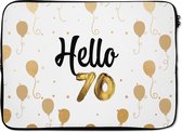 Housse pour ordinateur portable 13 pouces - Anniversaire - 70 ans - Ballons - Housse pour ordinateur portable - Dimensions intérieures 32x22,5 cm