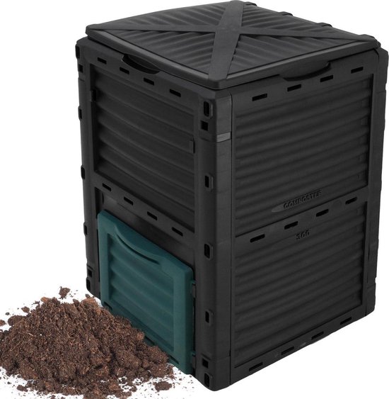 Thermische composteerder zwart met deksel