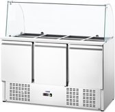 Royal Catering Koelvitrine - met glazen blad - Royal Catering - 368 L - voor 8 GN bakken - 137 x 137 cm