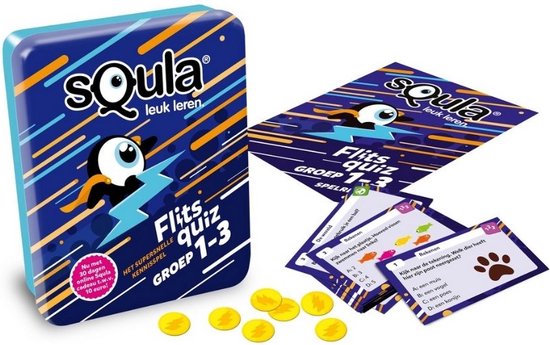 Thumbnail van een extra afbeelding van het spel Spellenbundel - Squla - 2 stuks - Flitsquiz Groep 1 2 3 - Rekenen Kaartspel (Groep 4&5)
