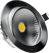 ECD Germany 4-pack LED-inbouwspots COB 12W 230V - zilver - aluminium - Ø 135 mm - 1043 lumen - koel wit 6000K - stralingshoek 60° - plafondinbouwlamp Spot