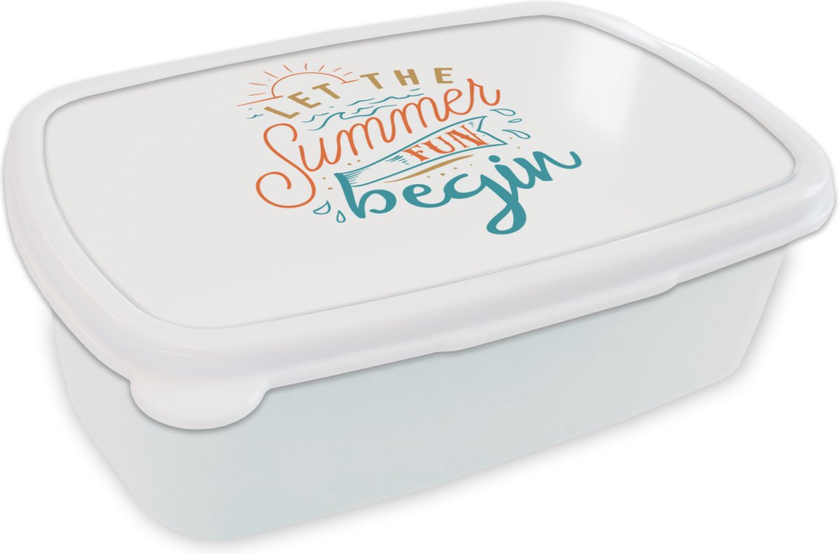 Broodtrommel Wit - Lunchbox - Brooddoos - Zomer - Quotes - Wit - 18x12x6 cm - Volwassenen