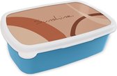 Broodtrommel Blauw - Lunchbox - Brooddoos - Zomer - Quote - Zon - Pastel - 18x12x6 cm - Kinderen - Jongen