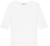 Dames t shirt Off white viscose ronde hals 1/2 mouw - CHICAGO