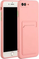 iPhone 7 / 8 siliconen Pasjehouder hoesje - roze