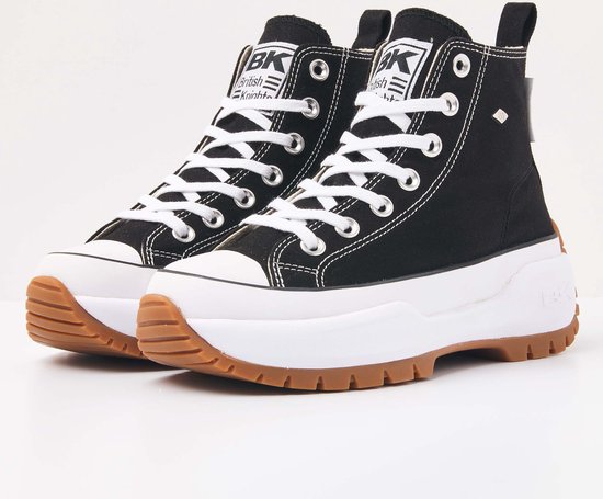 British Knights - Kaya Mid Fly Dames Sneakers Hoog - Maat 37 - Zwart - Katoen - Vrouwen Schoenen