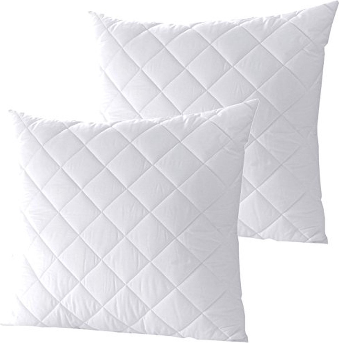 7dreams® Microvezel hoofdkussen gewatteerd - 2 stuks kussen 80x80 cm geschikt voor mensen met een allergie - kookvast 95 °C wasbaar - 1000 g vulgewicht - 2 stuks