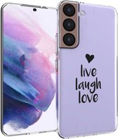 iMoshion Design voor de Samsung Galaxy S22 hoesje - Live Laugh Love - Zwart