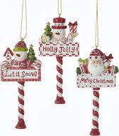 Kurt S. Adler kerstpaal ornamenten met tekst 11cm