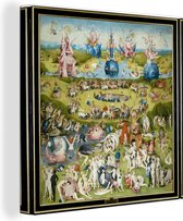 Canvas Schilderij Tuin der lusten - schilderij van Jheronimus Bosch - 20x20 cm - Wanddecoratie