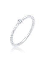 Elli PREMIUM Dames Ring Dames Verloving Geo Ballen Diamant (0.03ct) in 925 Sterling Zilver