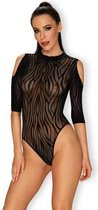 Transparante Cold Shoulder Body - Zebraprint