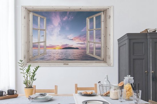 Tableau Toile Transparente - Mer - Île - 180x120 cm - Décoration murale XXL
