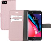 Apple iPhone 7 Hoesje - Mobiparts - Saffiano Serie - Kunstlederen Bookcase - Roze - Hoesje Geschikt Voor Apple iPhone 7