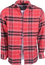 Megaman  - Heren Overhemd - Overshirt - Flanel - Geblokt - Rood