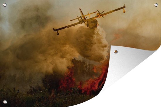Blusvliegtuig probeert bosbrand te blussen