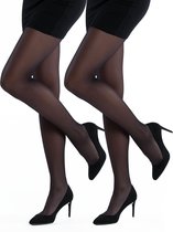 INSUA Leni  Dames Steunpanty 40 Denier - 2-Pack -Zwart - Maat L