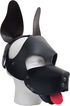 Mister B Leren Ruige Hondenmasker - Zwart Bruin