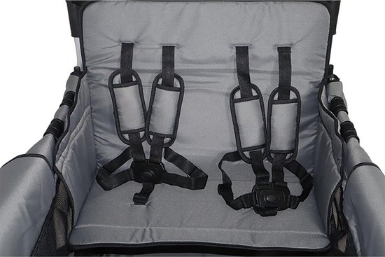 FUXLIFE CTXL900 Family Cruiser Bolderkar Grijs - Opvouwbare Tuintrolley met 4 Zitplaatsen, Afneembare Banken & Draagvermogen 75 kg van Merkloos — afbeelding 2