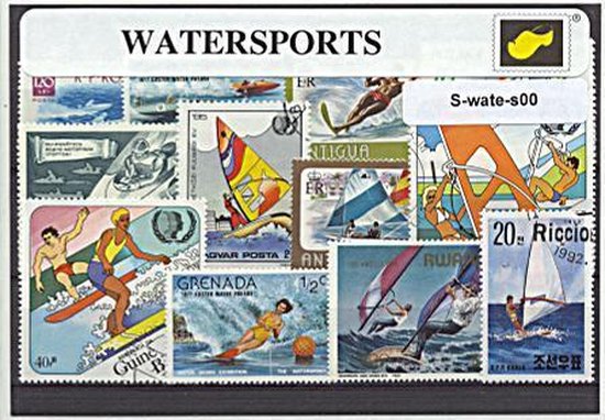 Thumbnail van een extra afbeelding van het spel Watersport – Luxe postzegel pakket (A6 formaat) : collectie van verschillende postzegels van watersport – kan als ansichtkaart in een A6 envelop - authentiek cadeau - kado - geschenk - kaart - roeien - kayakken - zeilen - suppen - kitesurfen - surfen