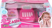speelgoedkassa Cash met weegschaal 41 cm roze 19-delig