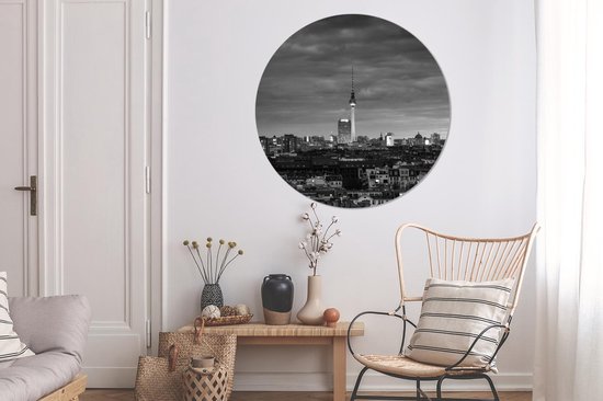 WallCircle® Wandcirkel 140x140 cm - Muurcirkel Stad - Berlijn - Urban - Muurdecoratie woonkamer - Wanddecoratie slaapkamer - Kamer decoratie accessoires - Ronde schilderijen
