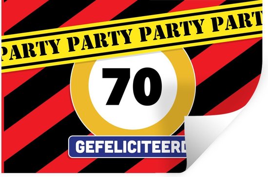 Stickers muraux - Film autocollant - Anniversaire - Fête - 70 ans - 60x40 cm - Film adhésif - Stickers muraux muraux Chambre d'enfant - Papier peint autocollant - Papier peint autocollant - Film autocollant
