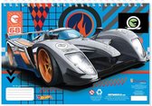 schrijfblok Hotwheels jongens A4 papier lichtblauw