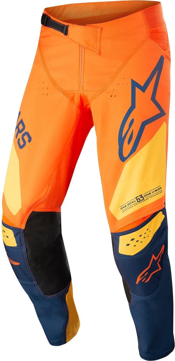 Alpinestars Techstar Factory Pants Orange Dark Blue Warm Yellow 32