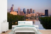 Behang - Fotobehang Philadelphia - Skyline - Water - Breedte 525 cm x hoogte 350 cm
