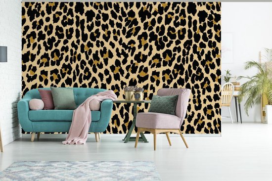 Papier Peint - Papier peint photo Peint Imprimé Léopard - Design - Jaune - Largeur 525 cm x Hauteur 350 cm