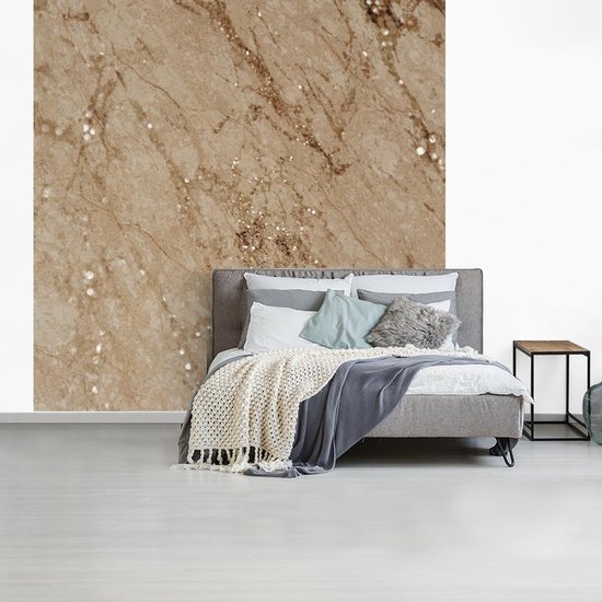 Papier peint - Papiers Papier peint photo Marbre - Marron - Luxe - Largeur 300 cm x Hauteur 300 cm