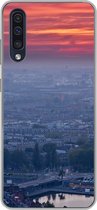 Geschikt voor Samsung Galaxy A30s hoesje - Rotterdam - Zonsondergang - Roze - Siliconen Telefoonhoesje