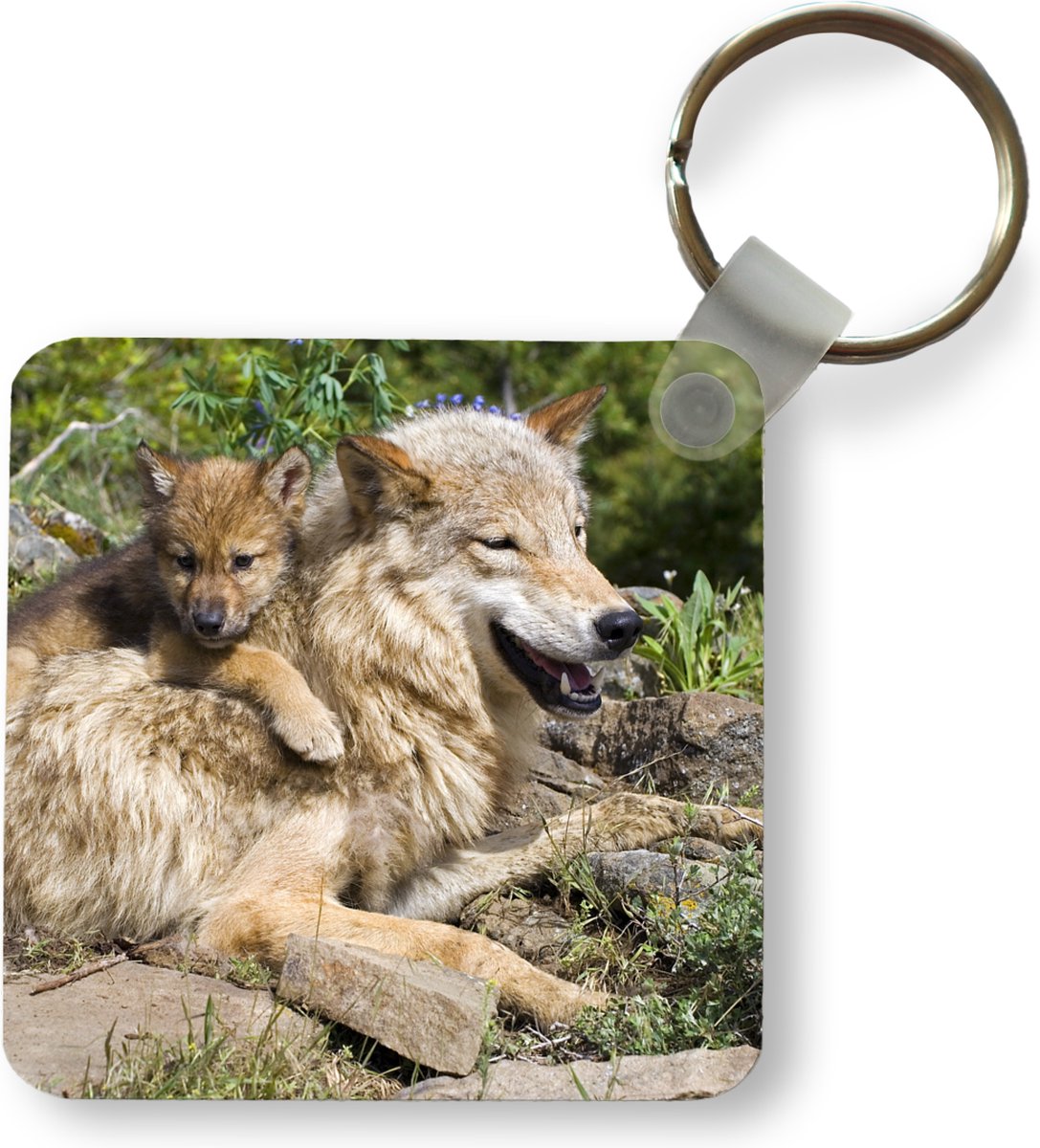 Sleutelhanger Vos Wolf Staart Nep Bont Pluche Tas Hanger B
