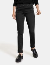 GERRY WEBER Dames Jeans met applicatie met steentjes Best4me slim fit Black Black Denim-36