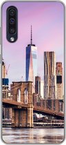 Geschikt voor Samsung Galaxy A50 hoesje - Brooklyn Brug en de skyline van New York - Siliconen Telefoonhoesje