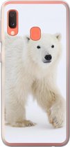 Geschikt voor Samsung Galaxy A20e hoesje - IJsbeer - Sneeuw - Wit - Siliconen Telefoonhoesje