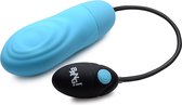 7X Pulsing Rechargeable Silicone Bullet - Blue - Bullets & Mini Vibrators