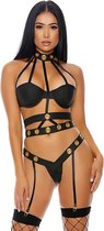 Seductive Cage Lingerie Set - Black - S - Maat Medium