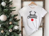 Lykke Merry Christmas T-Shirt | Kerst | Mannen - Vrouwen - Unisex | Katoen | Wit | Maat M